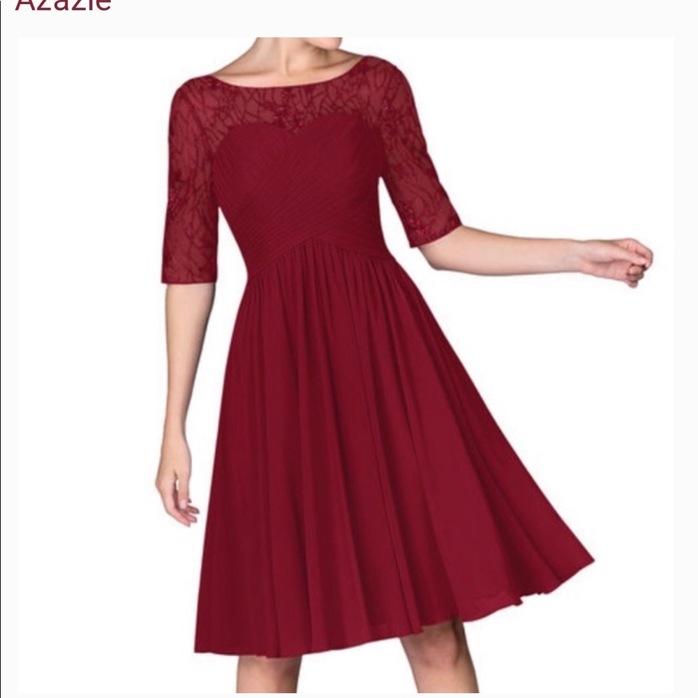 Azazie size 12 maroon dress NWT